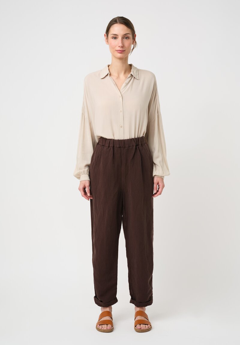 Casey Casey Linen Blend Tuareg Fabi Pants in Brown