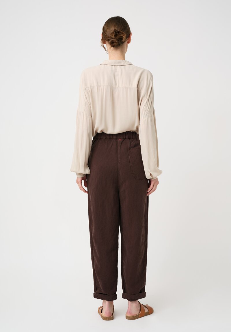 Casey Casey Linen Blend Tuareg Fabi Pants in Brown