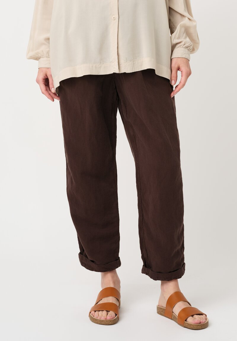 Casey Casey Linen Blend Tuareg Fabi Pants in Brown