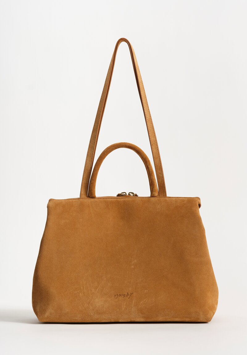 Marsèll Suede Calf Leather Dritta Shoulder Bag in Wood Brown