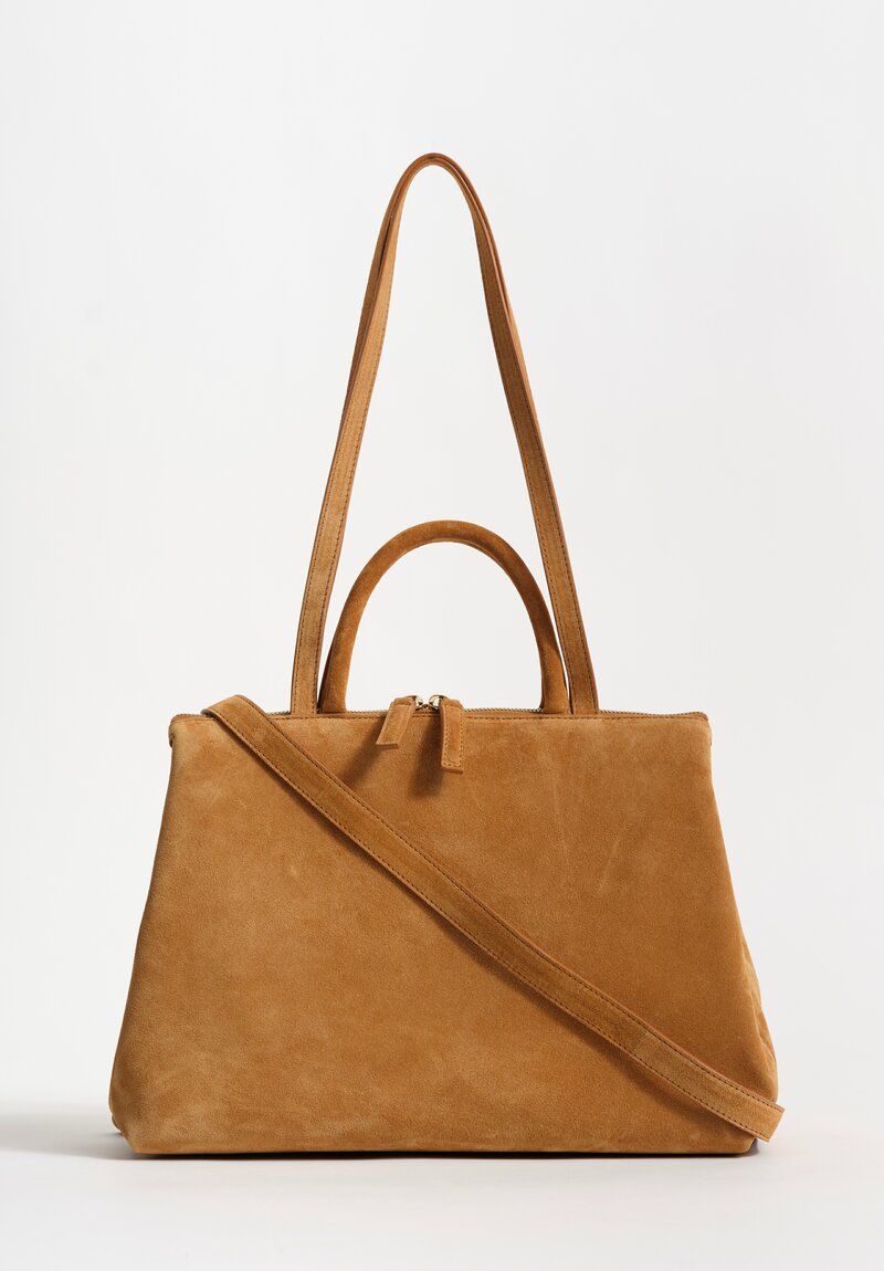 Marsèll Suede Calf Leather Dritta Shoulder Bag in Wood Brown