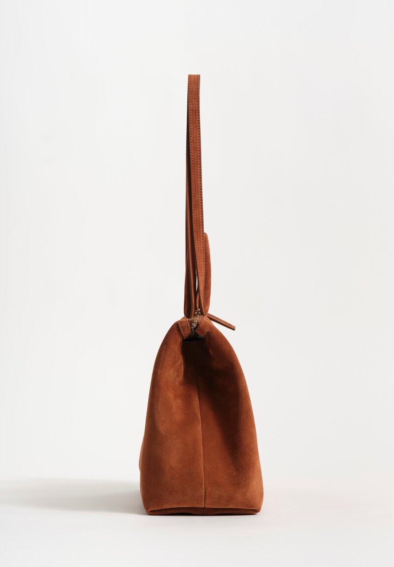 Marsèll Suede Calf Leather Dritta Shoulder Bag in Terra Brown