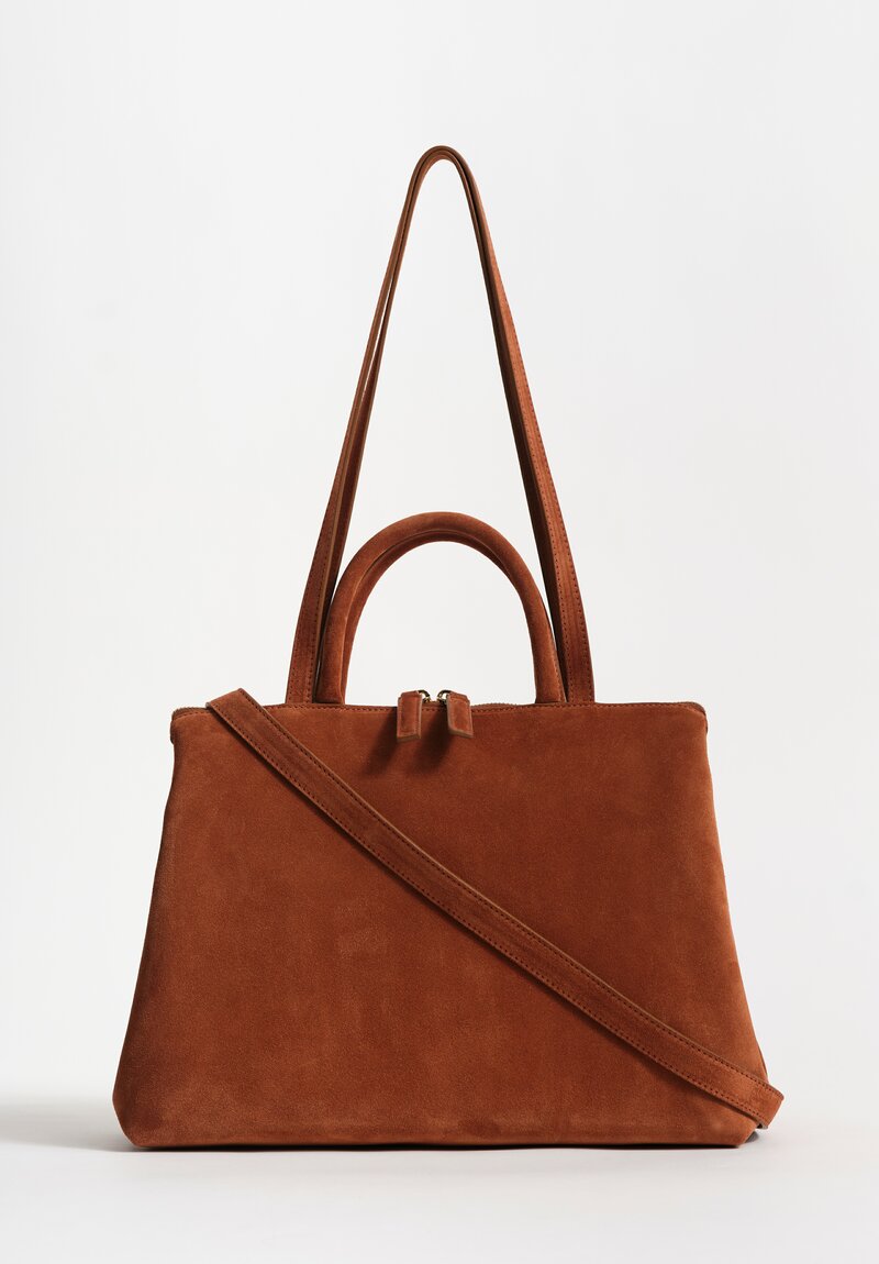 Marsèll Suede Calf Leather Dritta Shoulder Bag in Terra Brown
