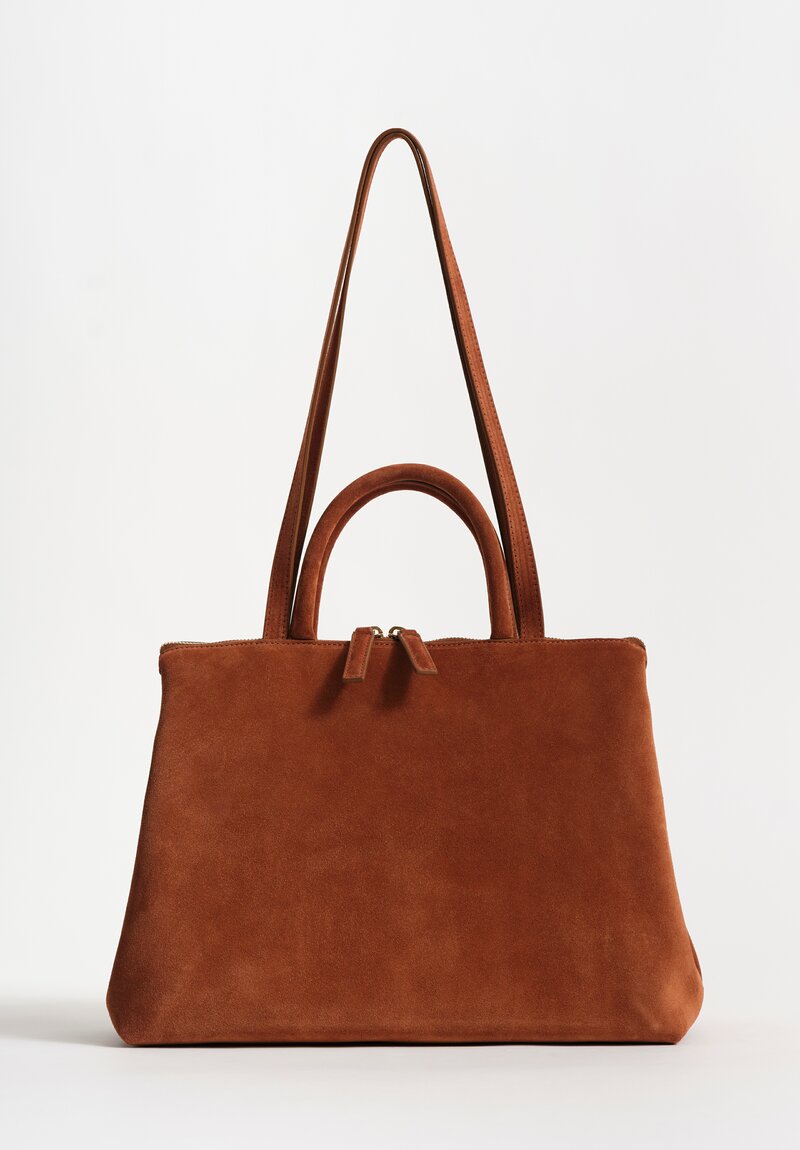 Marsèll Suede Calf Leather Dritta Shoulder Bag in Terra Brown