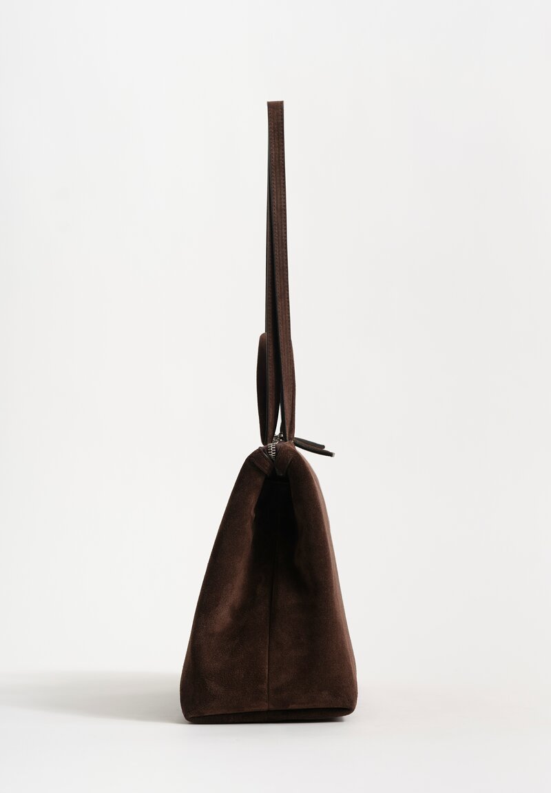 Marsèll Suede Calf Leather Dritta Shoulder Bag in Moro Brown