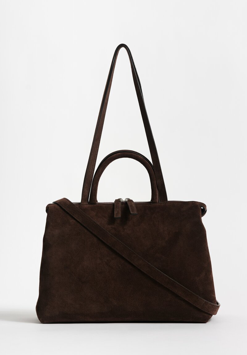 Marsèll Suede Calf Leather Dritta Shoulder Bag in Moro Brown