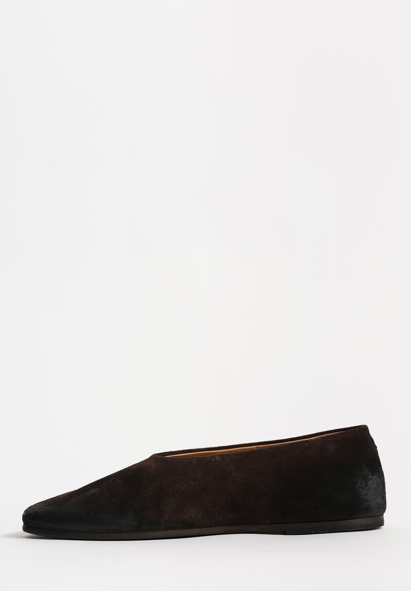 Marsèll Calf Suede Coltellaccio Ballerina Flats in Moro Brown