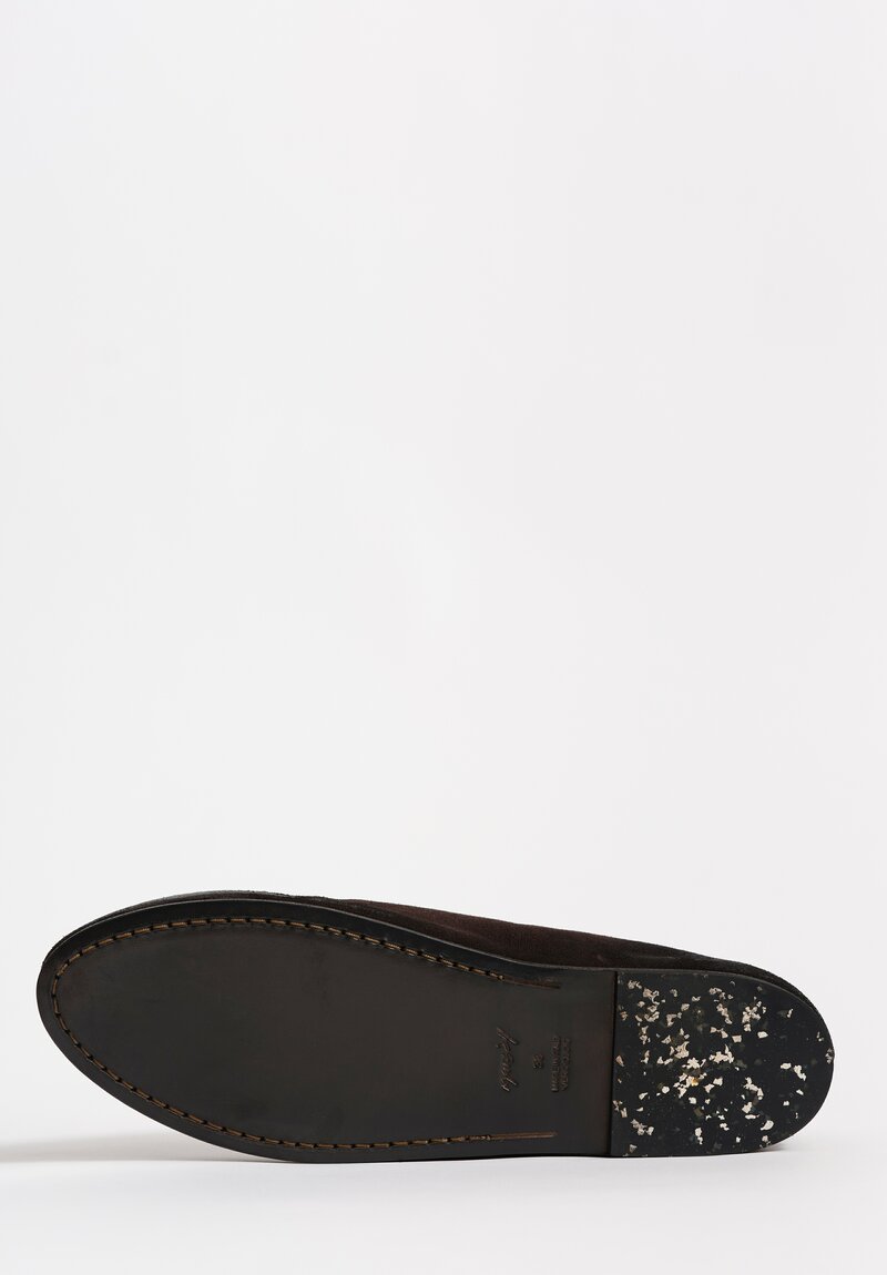 Marsèll Calf Suede Coltellaccio Ballerina Flats in Moro Brown