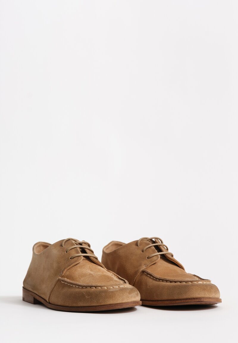 Marsèll Suede Calf Leather Mobasso Derby in Hazelnut Brown