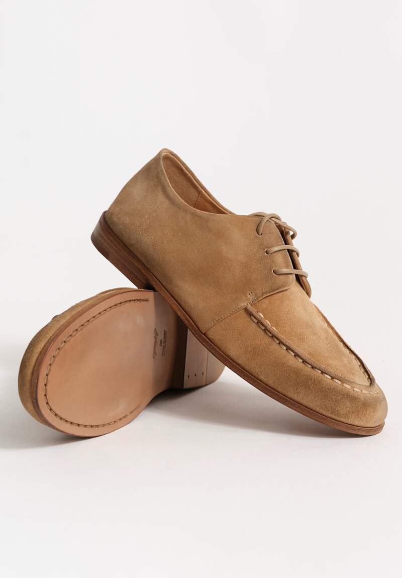 Marsèll Suede Calf Leather Mobasso Derby in Hazelnut Brown