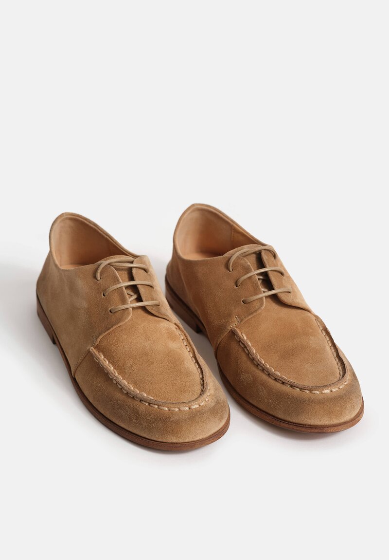 Marsèll Suede Calf Leather Mobasso Derby in Hazelnut Brown