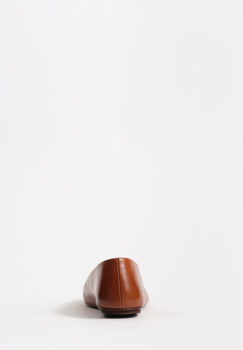 Marsèll Calf Leather Distesa Ballerina Flats in Basalt Brown