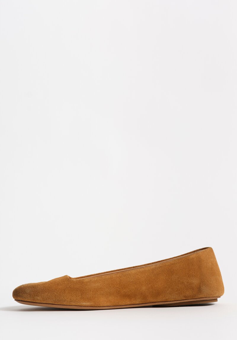 Marsèll Calf Suede Distesa Ballerina Flats in Wood Brown