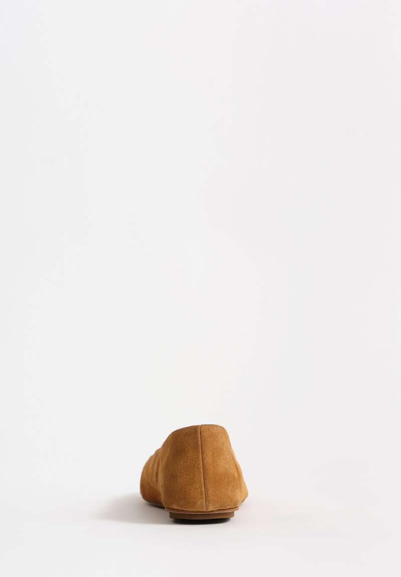 Marsèll Calf Suede Distesa Ballerina Flats in Wood Brown