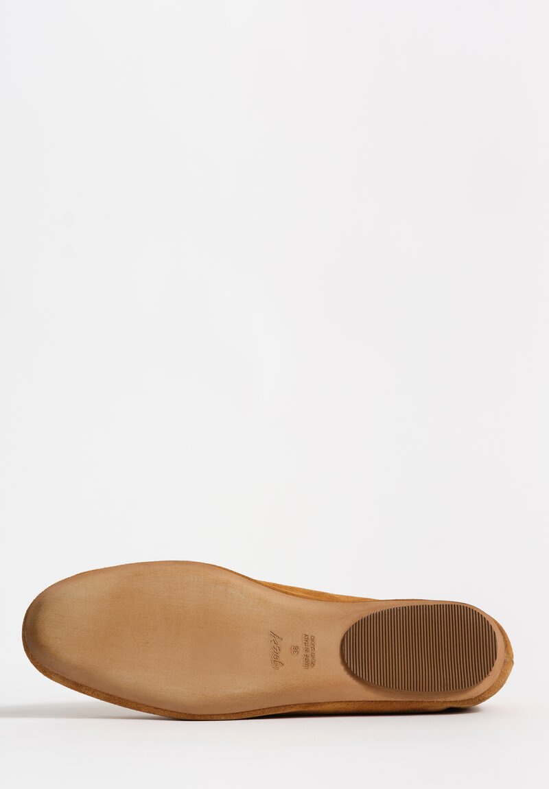 Marsèll Calf Suede Distesa Ballerina Flats in Wood Brown