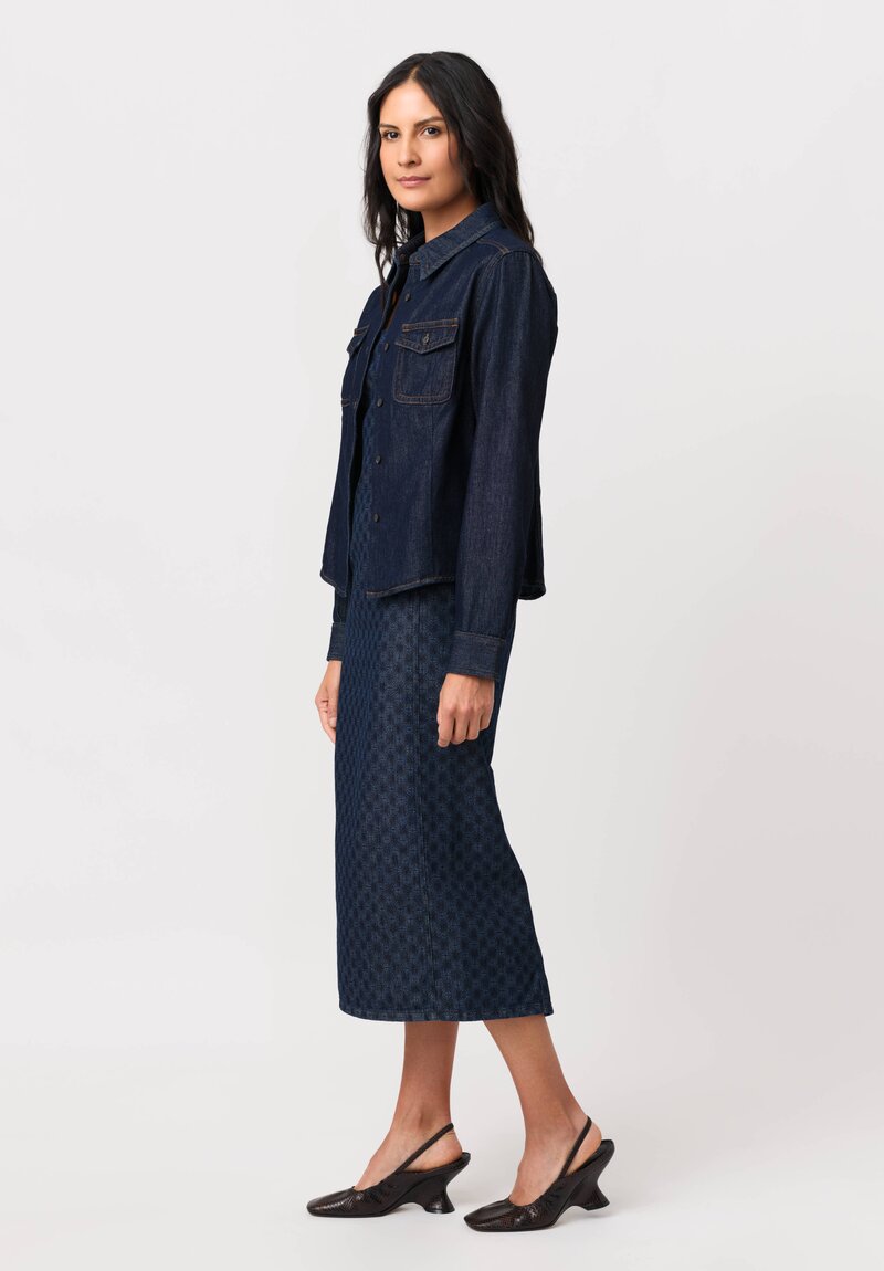 Dries Van Noten Cotton Denim Cellie Overshirt in Indigo Blue