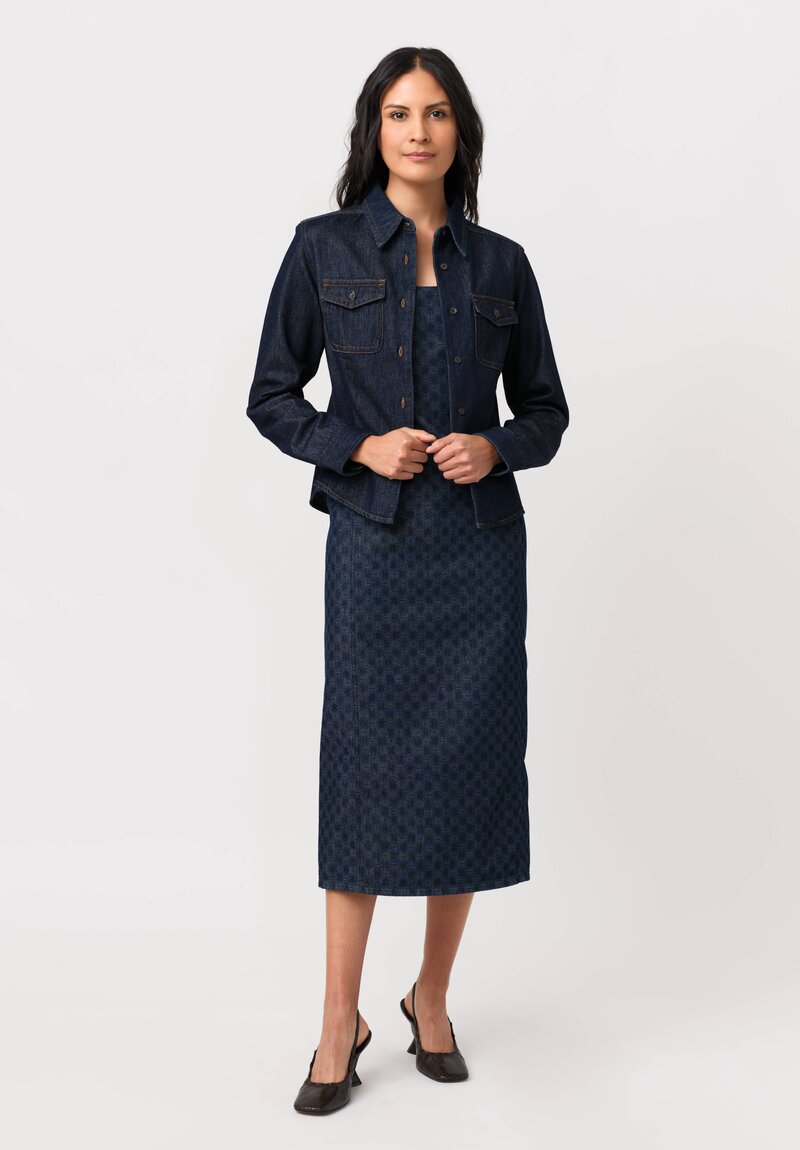 Dries Van Noten Cotton Denim Cellie Overshirt in Indigo Blue