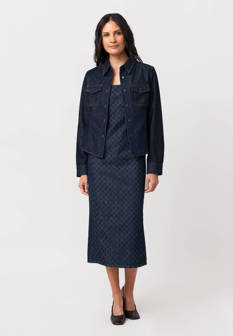 Dries Van Noten Cotton Denim Cellie Overshirt in Indigo Blue