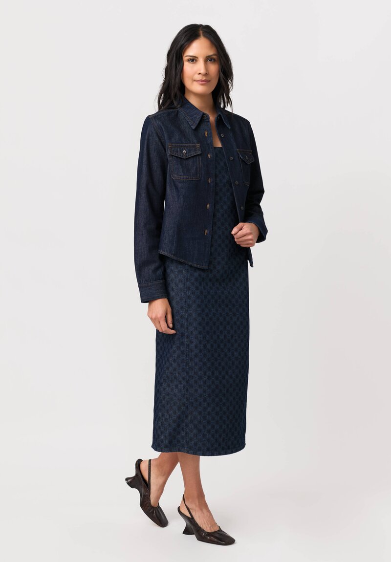 Dries Van Noten Cotton Denim Cellie Overshirt in Indigo Blue