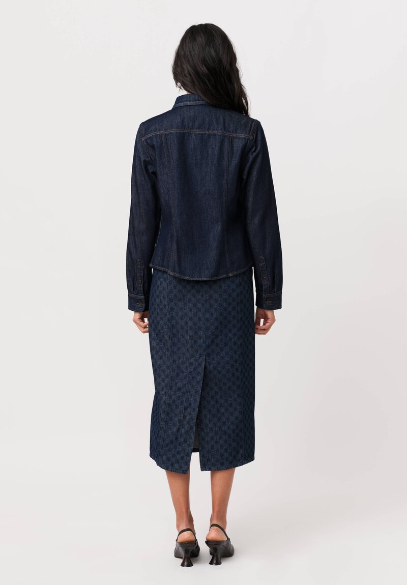 Dries Van Noten Cotton Denim Cellie Overshirt in Indigo Blue
