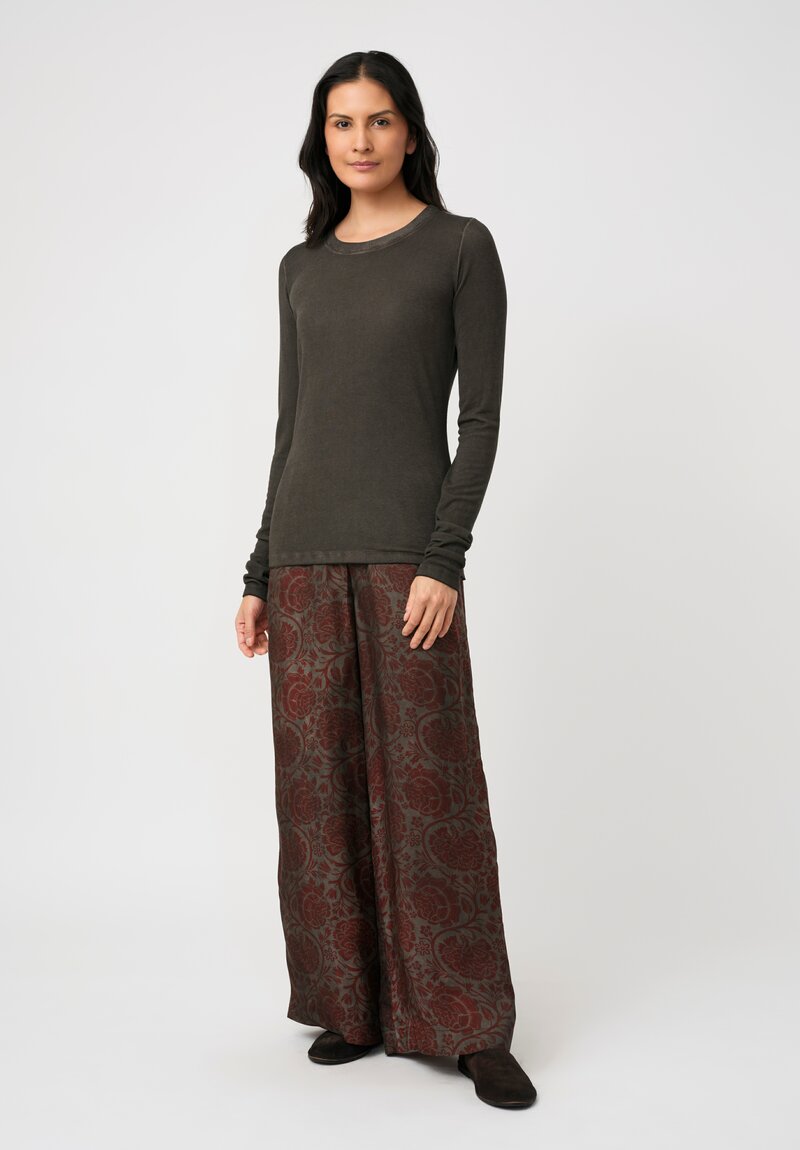 Uma Wang Peony Printed Pansy Pants Grey & Red