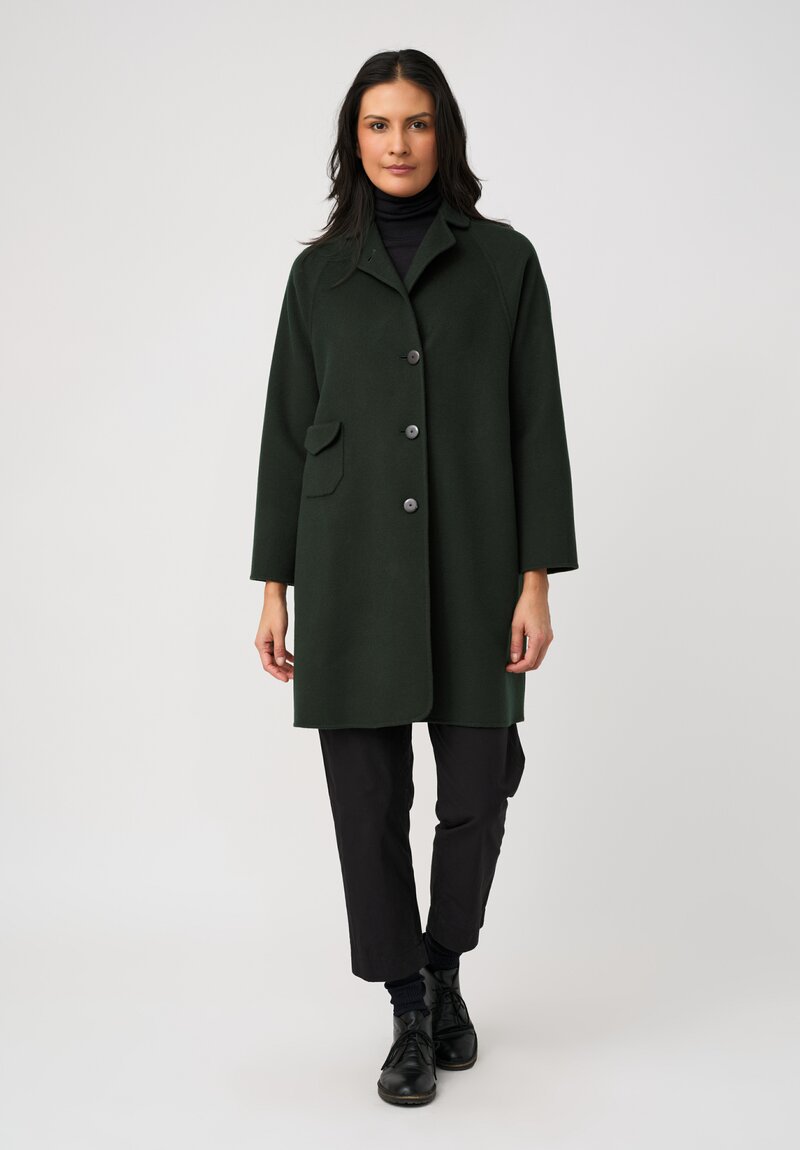 Arts & Science Thermal Double Beaver Raglan Coat in Jungle Green	