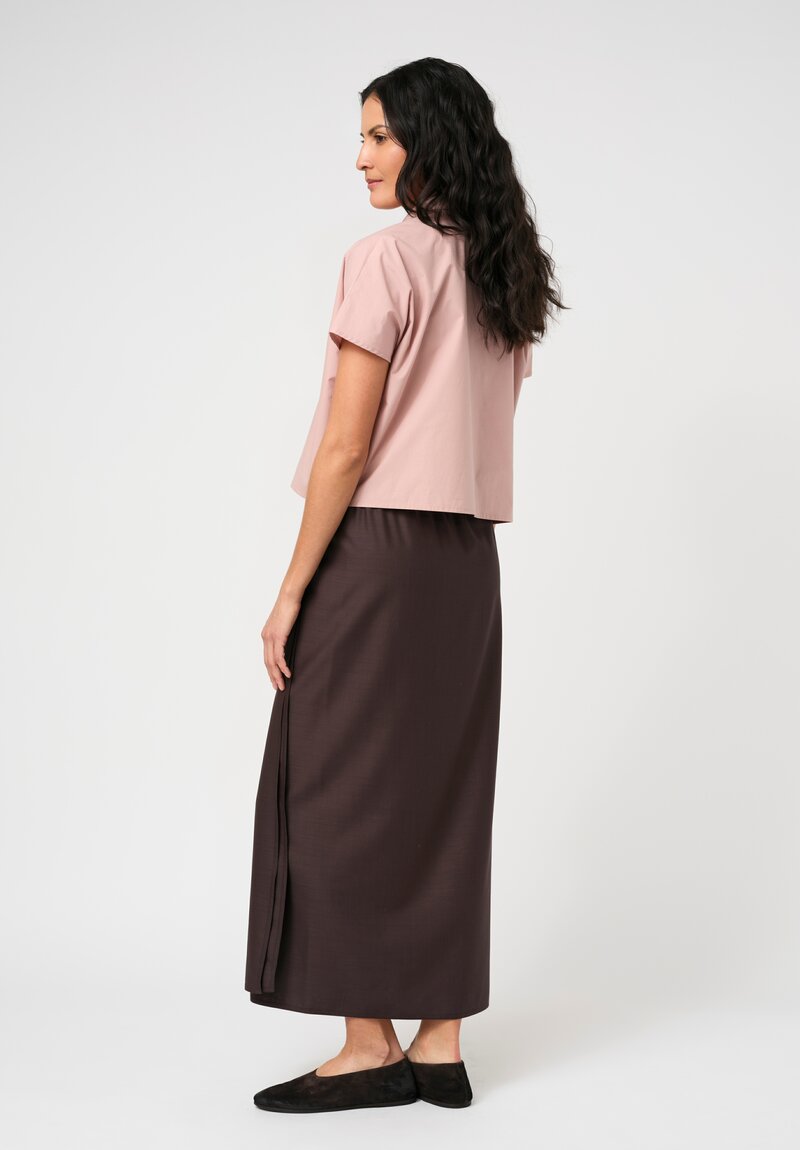Dusan Voile Long Sarong Skirt in Ebano Brown	
