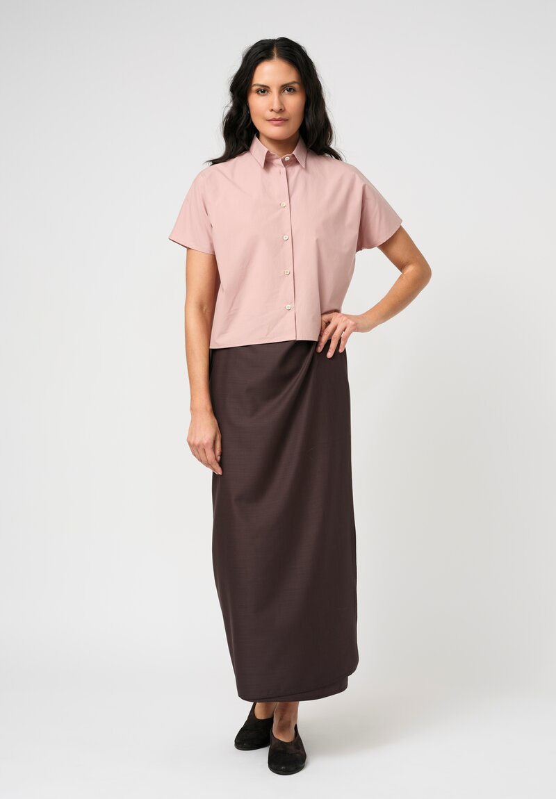 Dusan Voile Long Sarong Skirt in Ebano Brown	