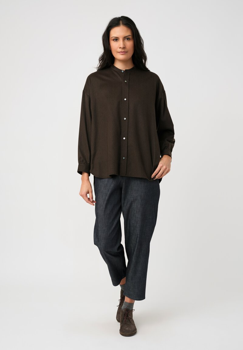 Arts & Science Cashmere Band Collar Simple Shirt