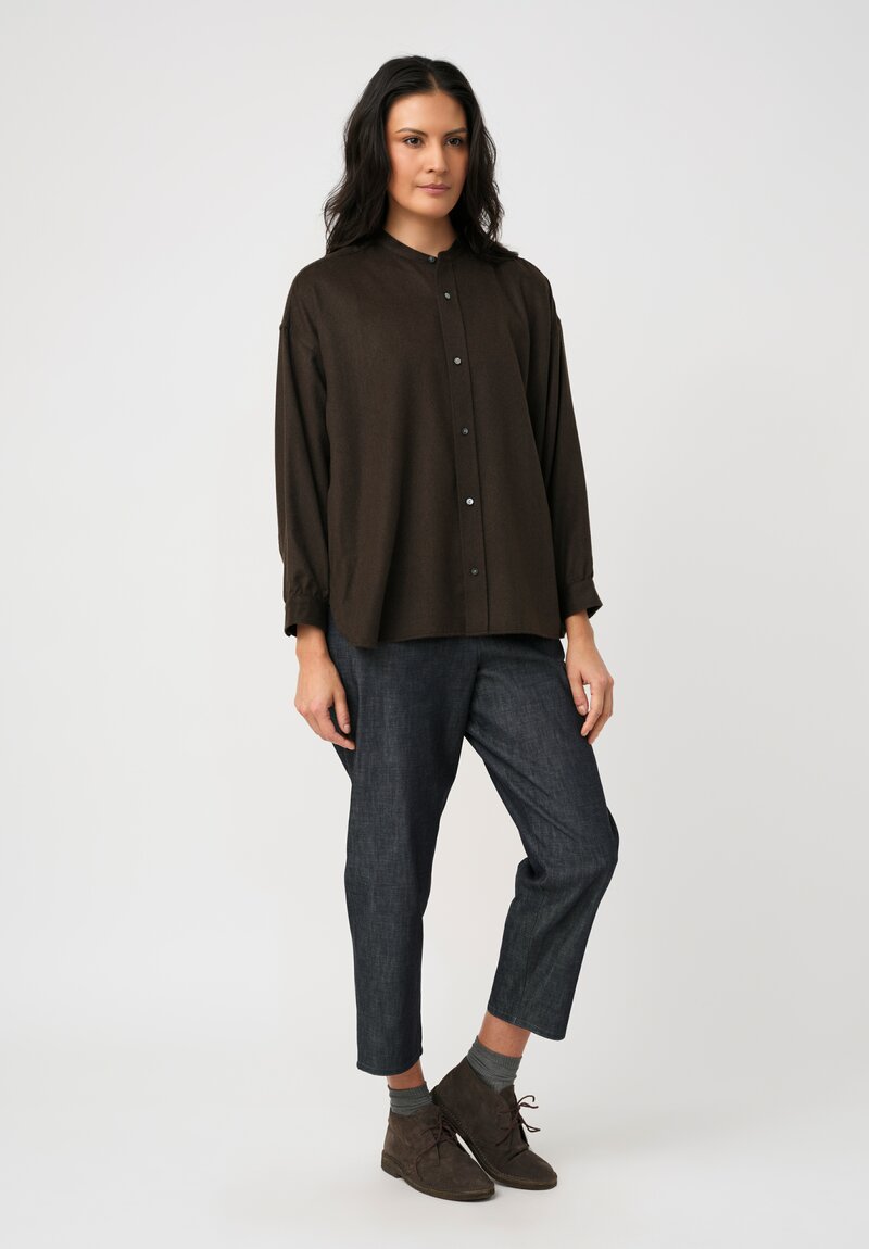 Arts & Science Cashmere Band Collar Simple Shirt