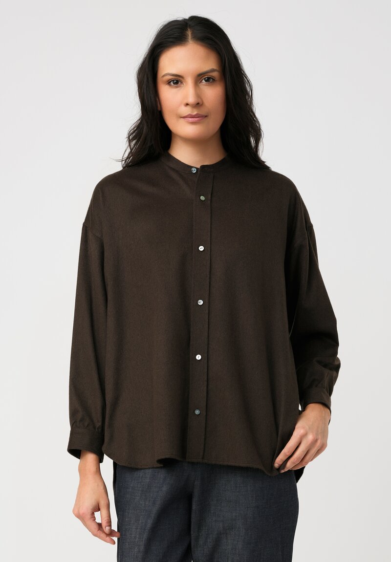 Arts & Science Cashmere Band Collar Simple Shirt