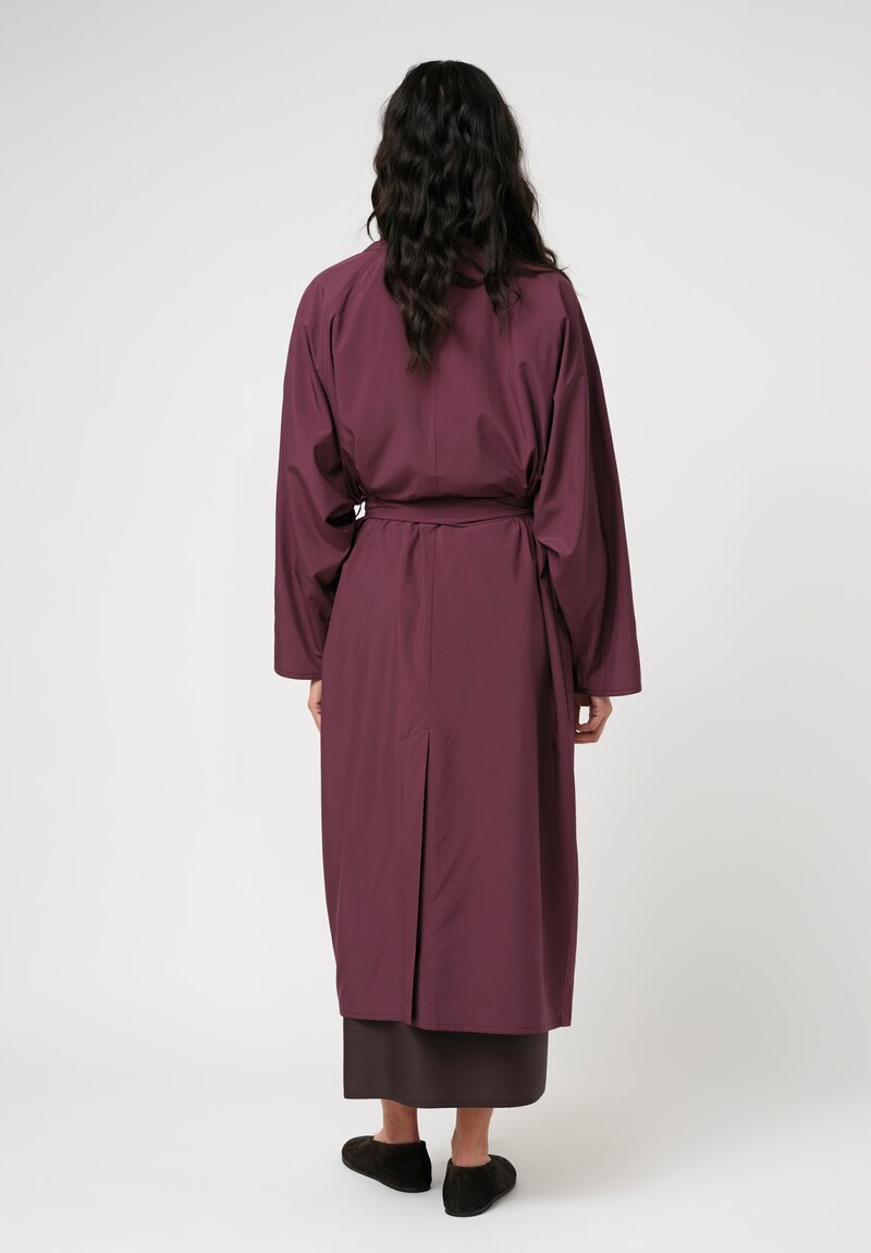 Dusan Water-Resistant Oversized Patch Pocket Trench Coat in Black Iris Purple	