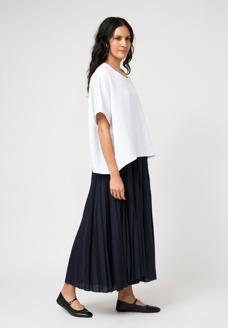 Dusan Twisted Linen Satin Easy Squadrato Shirt in White	