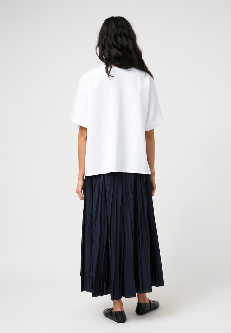 Dusan Twisted Linen Satin Easy Squadrato Shirt in White	