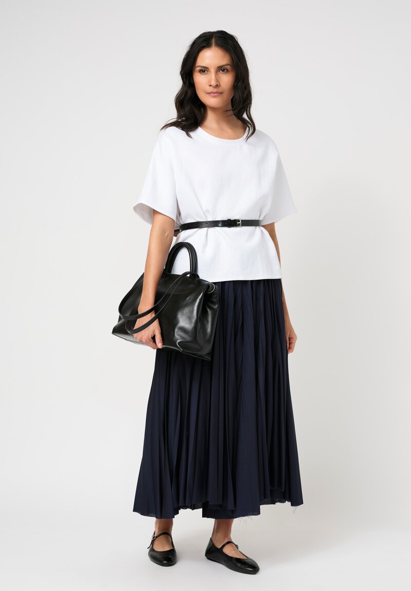 Dusan Twisted Linen Satin Easy Squadrato Shirt in White	