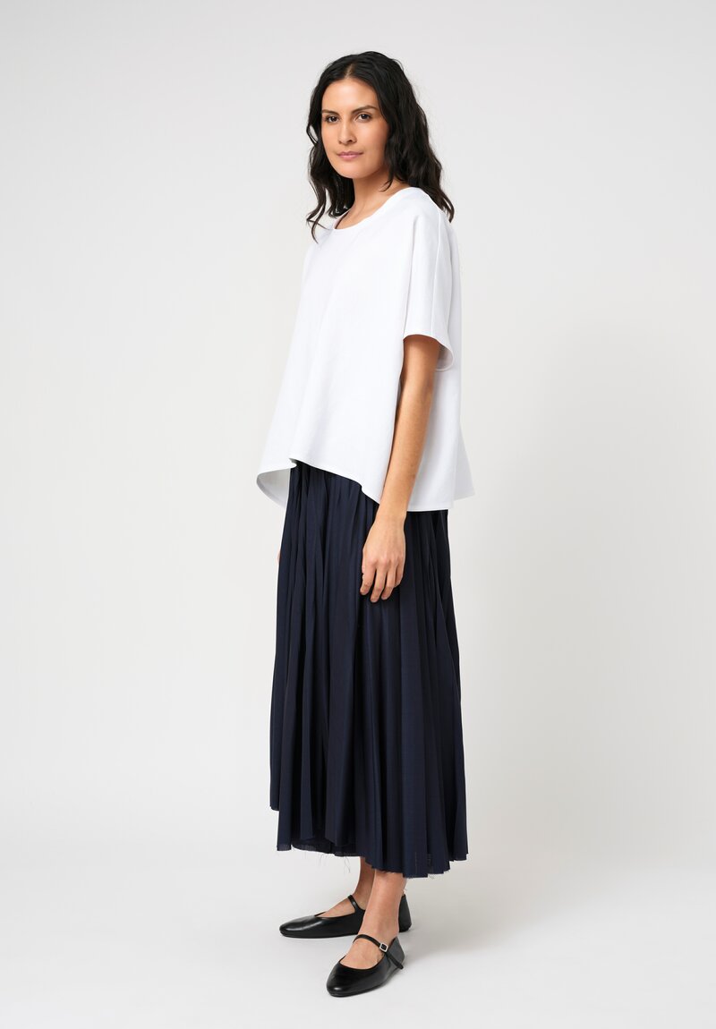 Dusan Twisted Linen Satin Easy Squadrato Shirt in White	