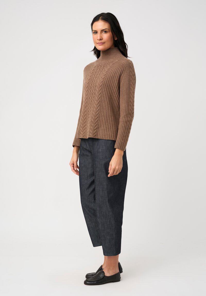 'S Max Mara Cashmere Blend Cable Knit Polo Neck Sweater