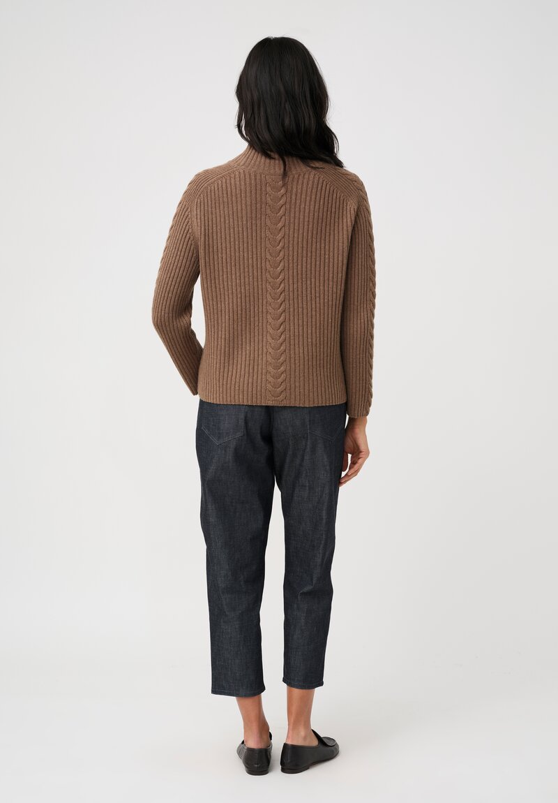 'S Max Mara Cashmere Blend Cable Knit Polo Neck Sweater
