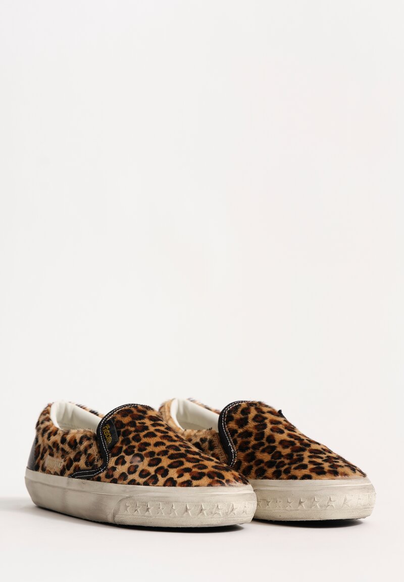 Golden Goose Leopard Printed Horse Hair & Leather VCE Slip-On Sneaker