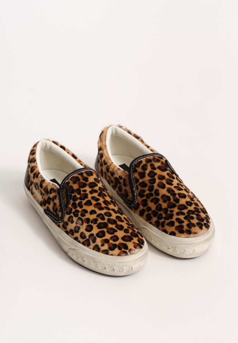 Golden Goose Leopard Printed Horse Hair & Leather VCE Slip-On Sneaker