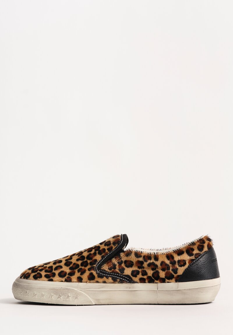 Golden Goose Leopard Printed Horse Hair & Leather VCE Slip-On Sneaker