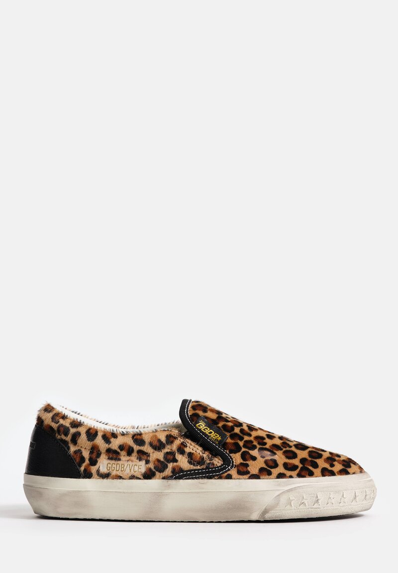 Golden Goose Leopard Printed Horse Hair & Leather VCE Slip-On Sneaker