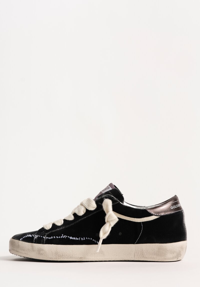 Golden Goose Cotton Velvet & Laminated Leather Super-Star Sneakers