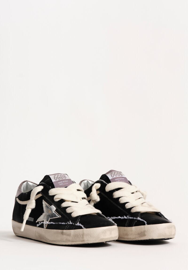 Golden Goose Cotton Velvet & Laminated Leather Super-Star Sneakers