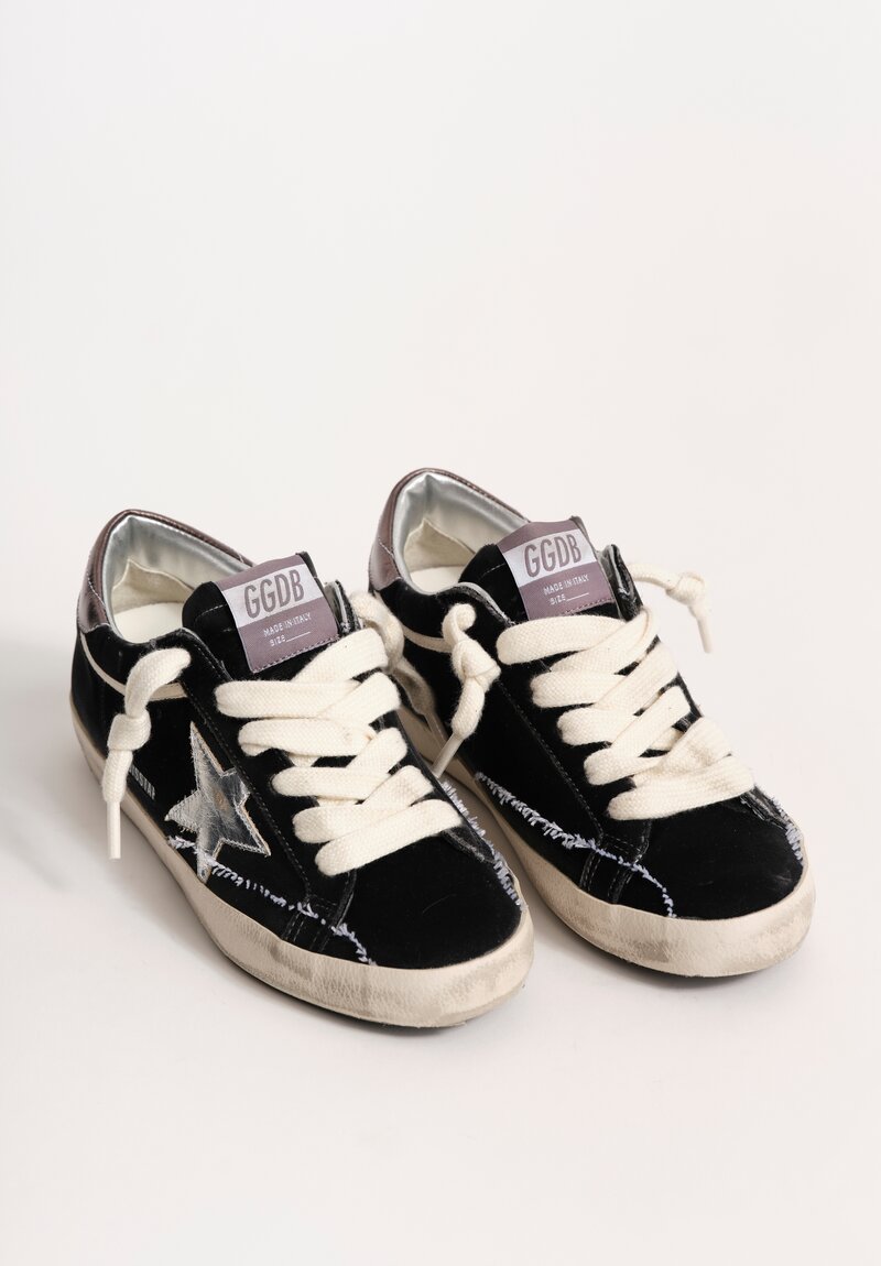 Golden Goose Cotton Velvet & Laminated Leather Super-Star Sneakers