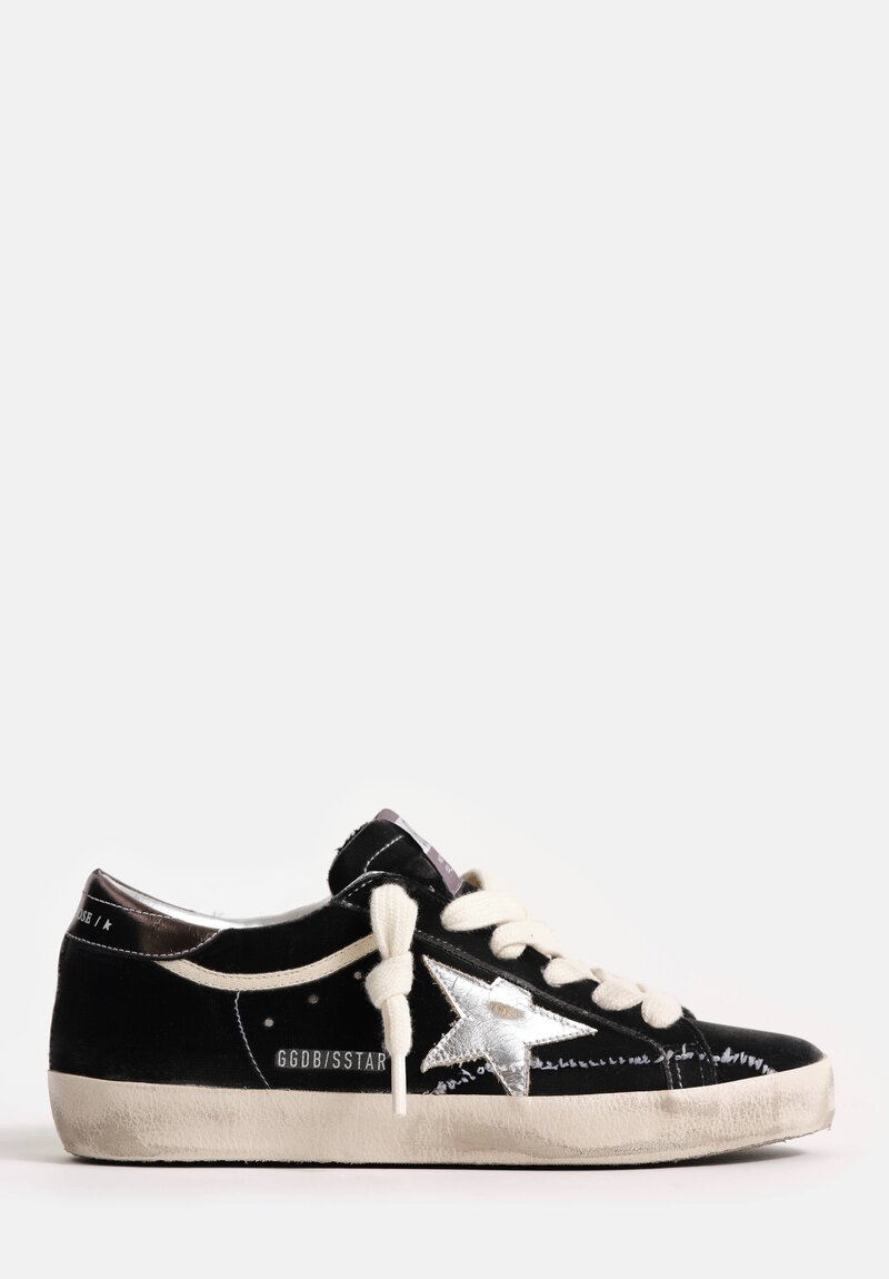 Golden Goose Cotton Velvet & Laminated Leather Super-Star Sneakers