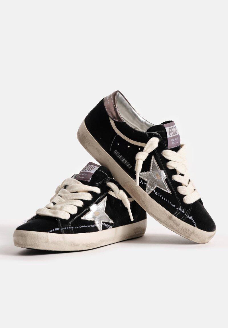 Golden Goose Cotton Velvet & Laminated Leather Super-Star Sneakers