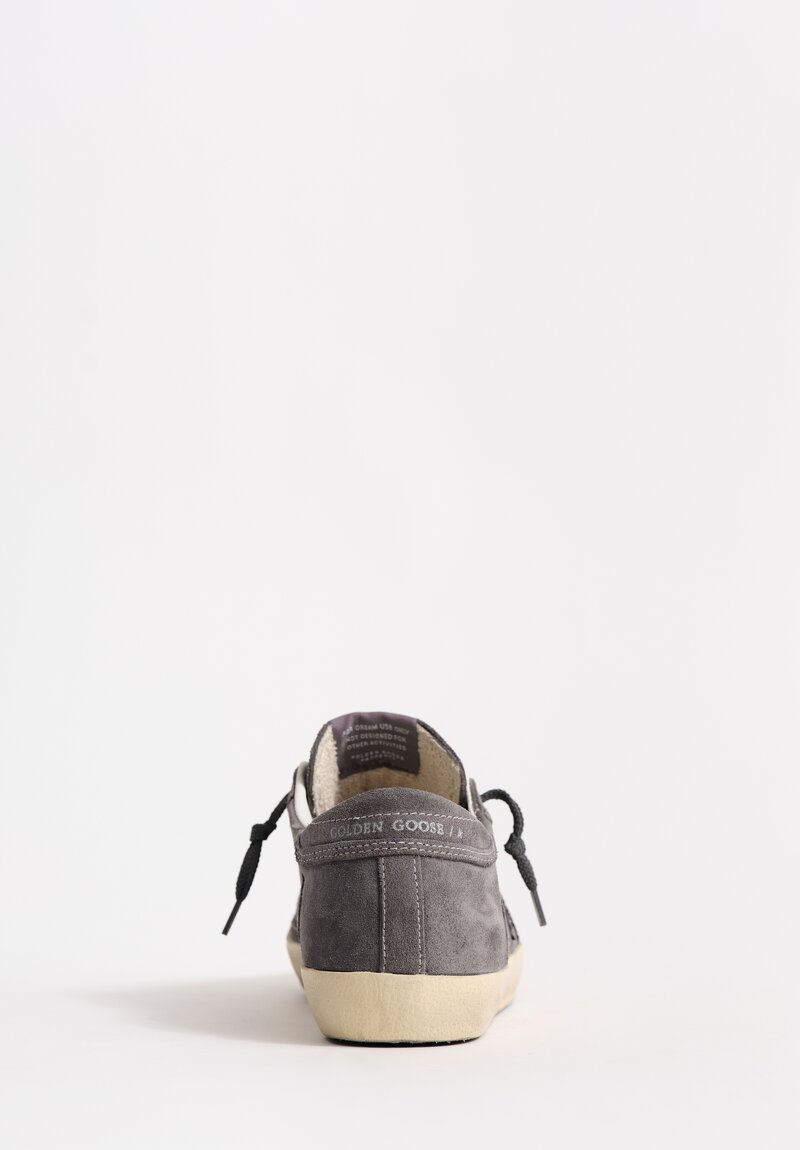 Golden Goose Suede & Glitter Star Super-Star Sneakers in Wolf Grey