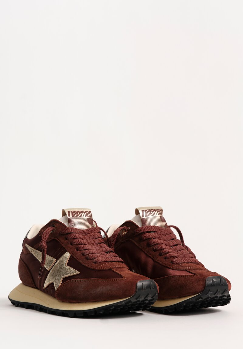 Golden Goose Suede, Satin & Laminated Leather Marathon Sneakers