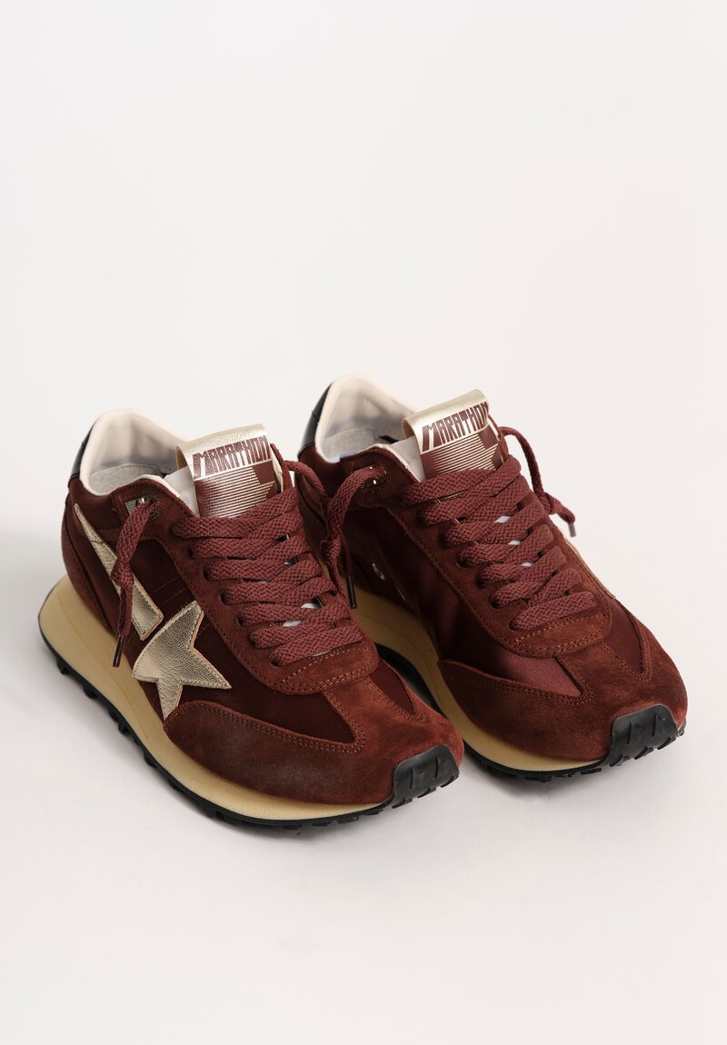 Golden Goose Suede, Satin & Laminated Leather Marathon Sneakers